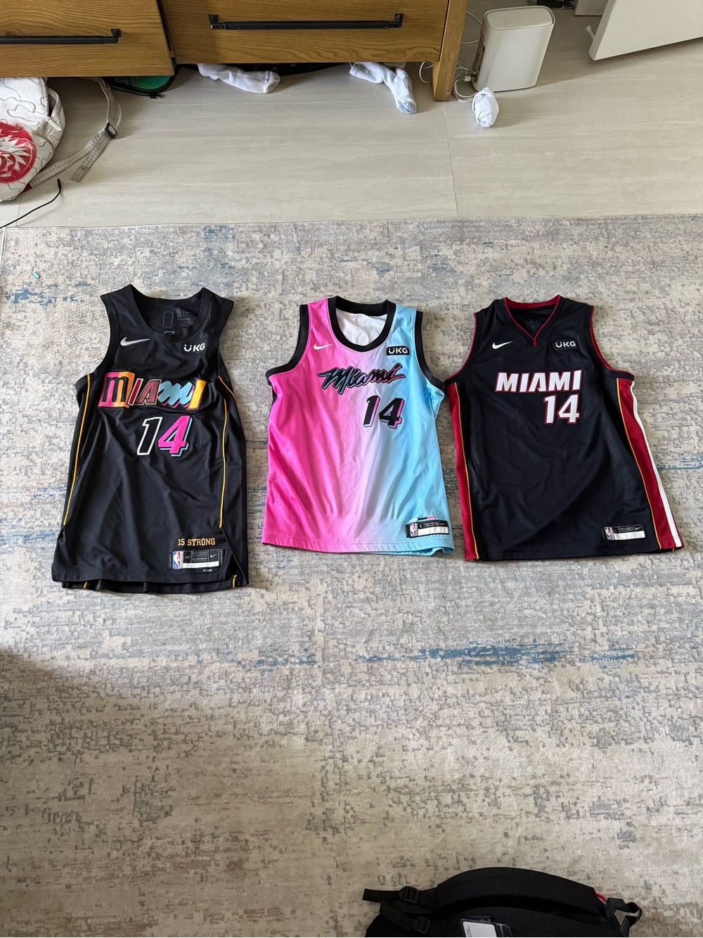 Nike Kids Miami Basketball Jersey Trio - Black, Pink, Blue